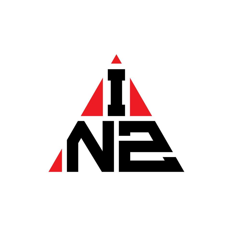 inz triangolo lettera logo design con forma triangolare. monogramma inz triangolo logo design. modello di logo vettoriale triangolo inz con colore rosso. inz logo triangolare logo semplice, elegante e lussuoso.