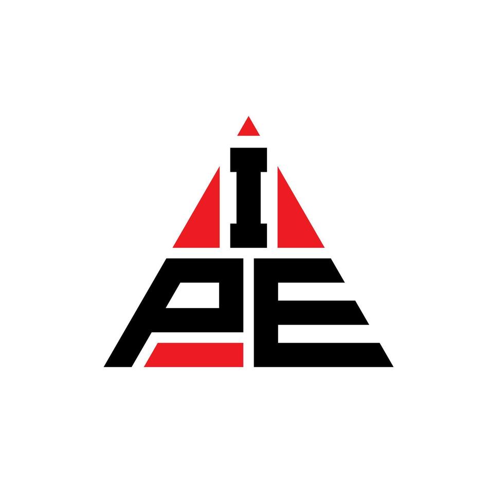 design del logo della lettera del triangolo ipe con forma triangolare. monogramma di design del logo del triangolo ipe. modello di logo vettoriale triangolo ipe con colore rosso. ipe logo triangolare logo semplice, elegante e lussuoso.