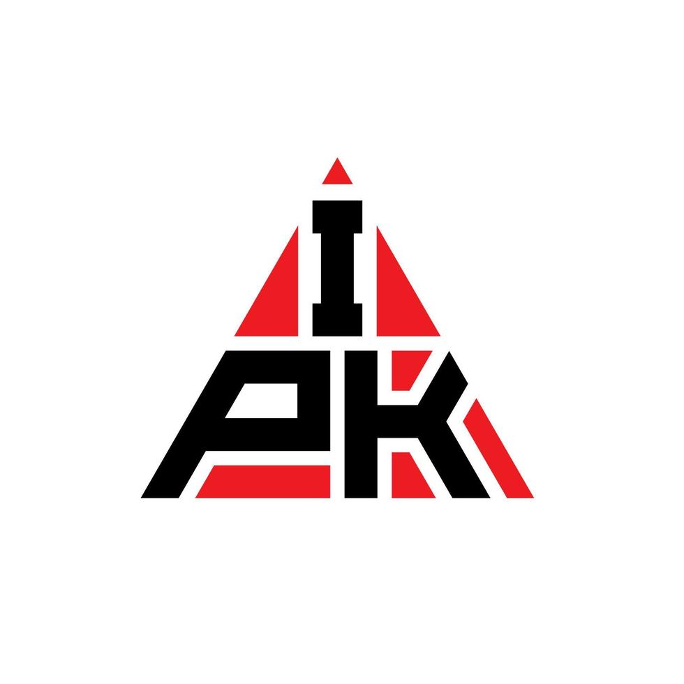 design del logo della lettera del triangolo ipk con forma triangolare. monogramma di design del logo del triangolo ipk. modello di logo vettoriale triangolo ipk con colore rosso. logo triangolare ipk logo semplice, elegante e lussuoso.