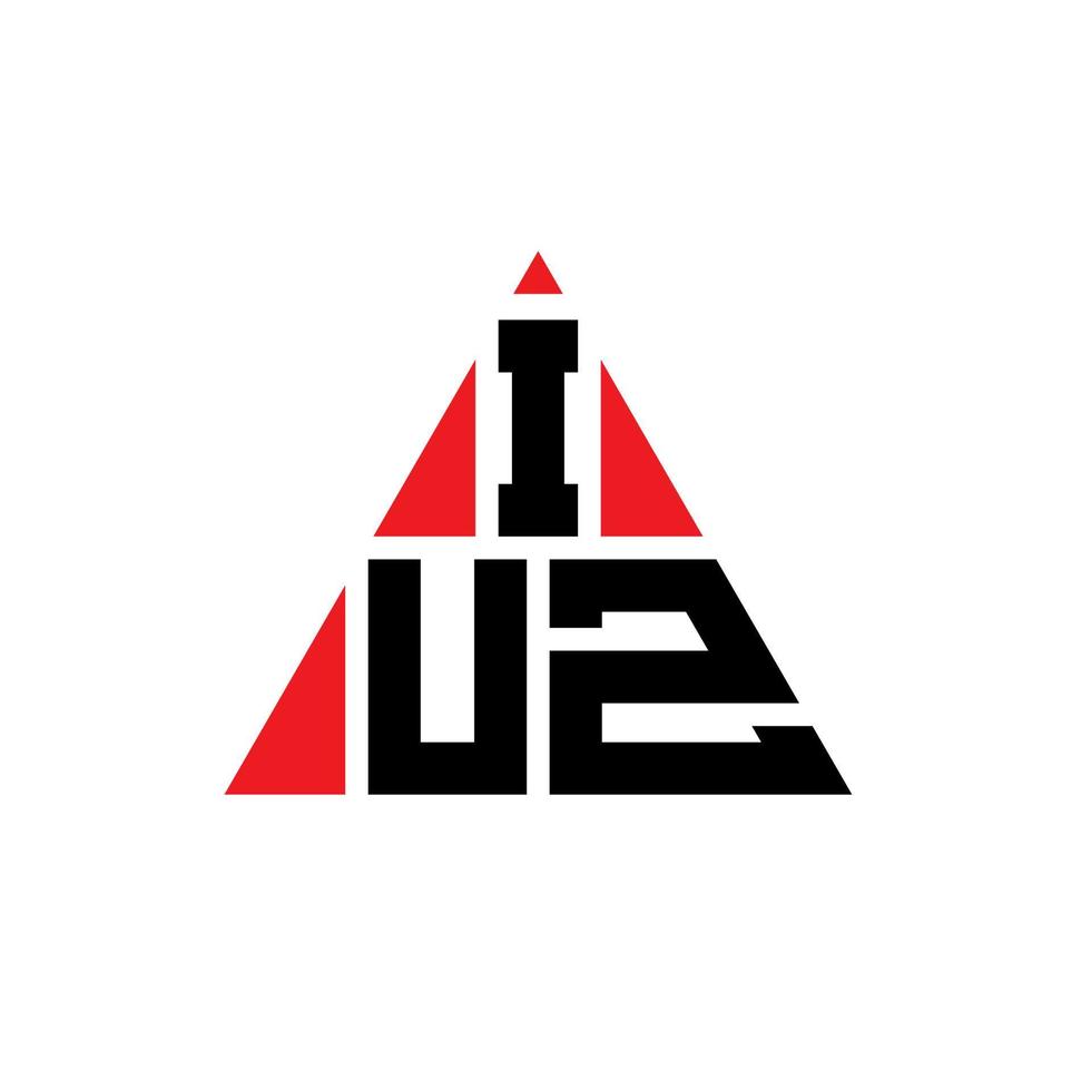 design del logo della lettera triangolare iuz con forma triangolare. iuz triangolo logo design monogramma. modello di logo vettoriale triangolo iuz con colore rosso. iuz logo triangolare logo semplice, elegante e lussuoso.
