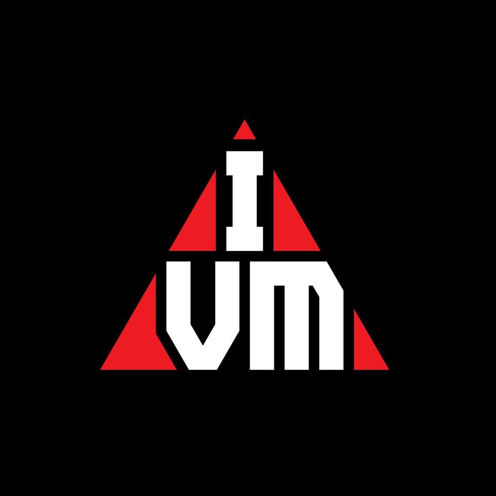 design del logo della lettera del triangolo ivm con forma triangolare. monogramma di design del logo del triangolo ivm. modello di logo vettoriale triangolo ivm con colore rosso. logo triangolare ivm logo semplice, elegante e lussuoso.