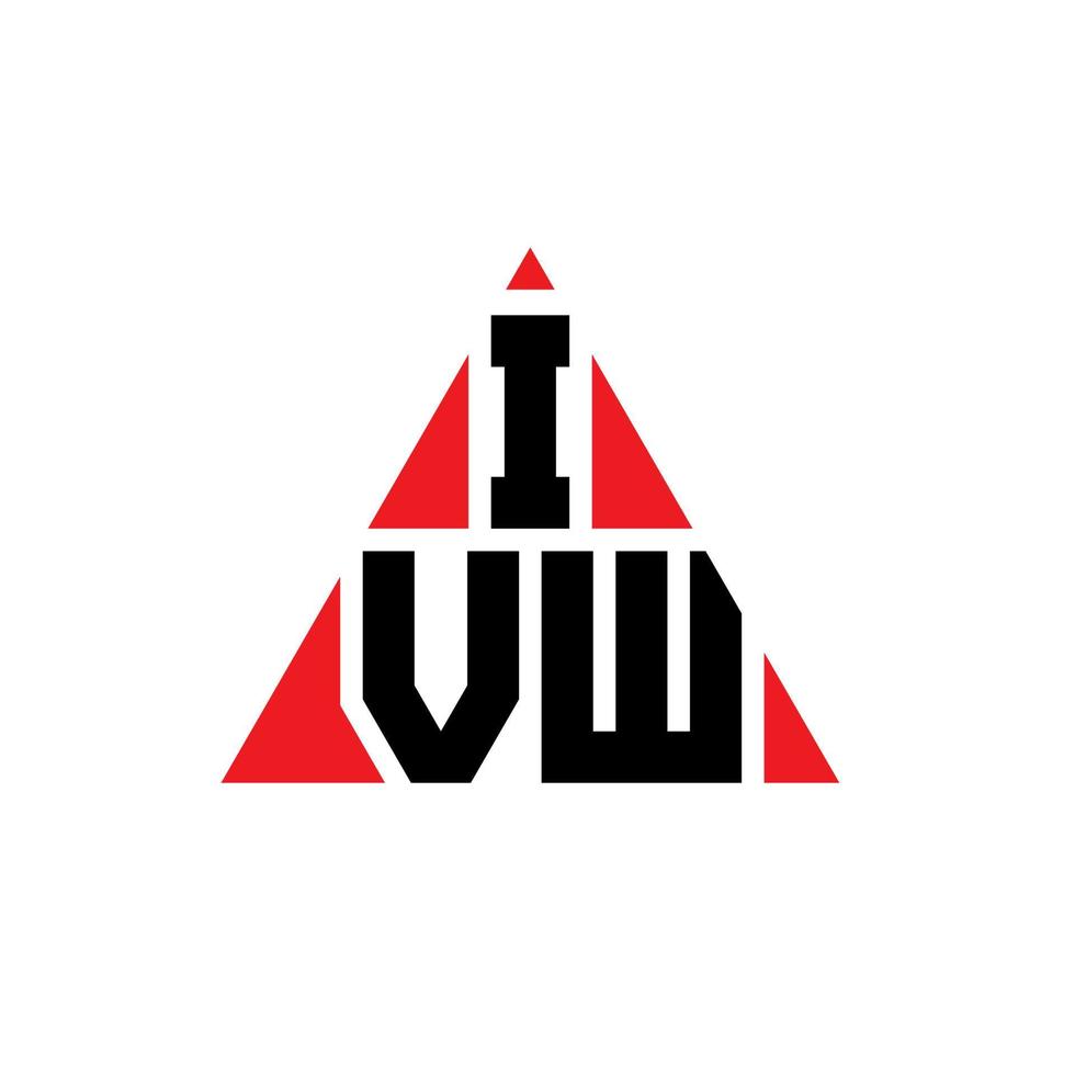 design del logo della lettera del triangolo ivw con forma triangolare. monogramma di design del logo del triangolo ivw. modello di logo vettoriale triangolo ivw con colore rosso. logo triangolare ivw logo semplice, elegante e lussuoso.