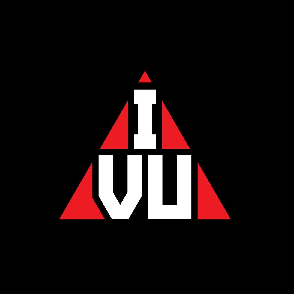 design del logo della lettera triangolo ivu con forma triangolare. ivu triangolo logo design monogramma. modello di logo vettoriale triangolo ivu con colore rosso. ivu logo triangolare logo semplice, elegante e lussuoso.