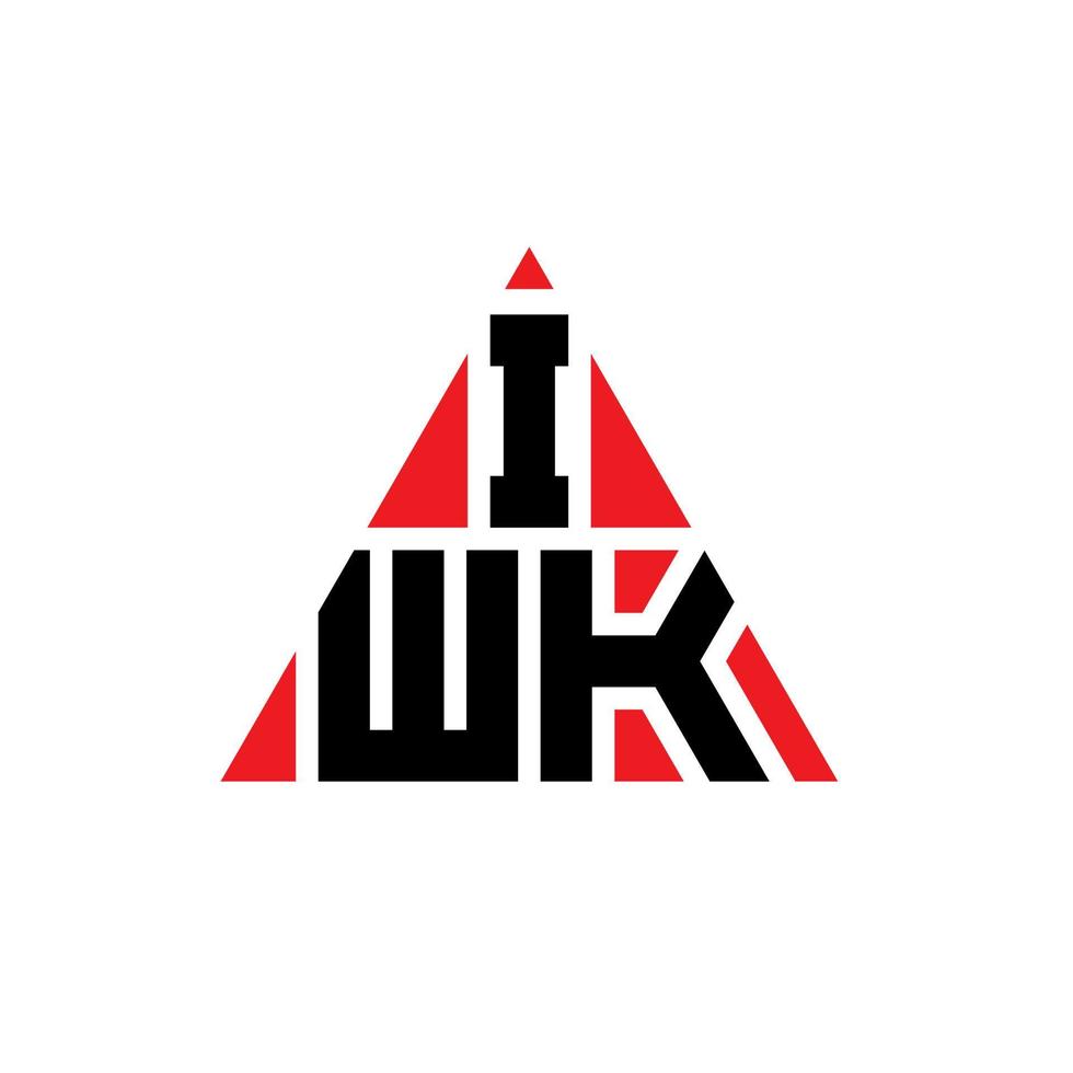 design del logo della lettera triangolare iwk con forma triangolare. iwk triangolo logo design monogramma. modello di logo vettoriale triangolo iwk con colore rosso. logo triangolare iwk logo semplice, elegante e lussuoso.
