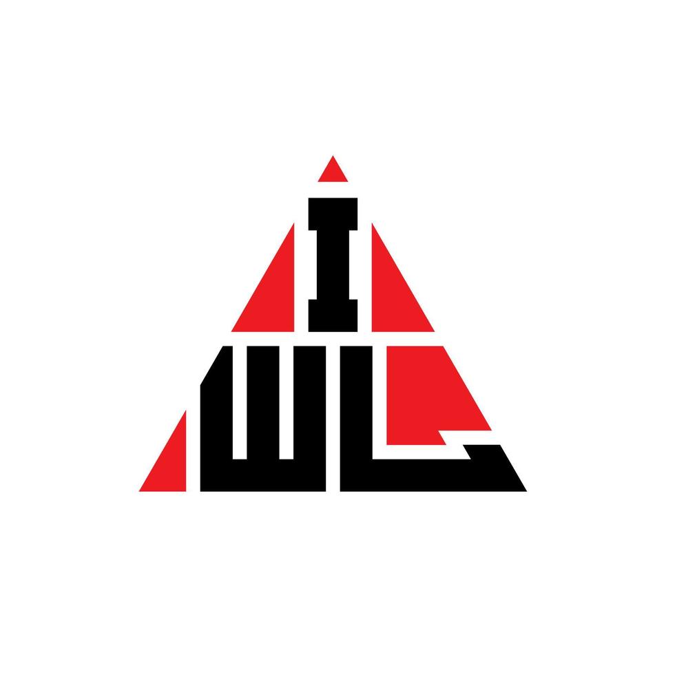 design del logo della lettera triangolo iwl con forma triangolare. iwl triangolo logo design monogramma. modello di logo vettoriale triangolo iwl con colore rosso. logo triangolare iwl logo semplice, elegante e lussuoso.