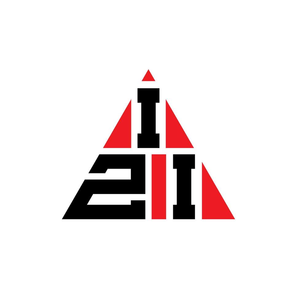 izi triangolo lettera logo design con forma triangolare. izi triangolo logo design monogramma. modello di logo vettoriale triangolo izi con colore rosso. logo triangolare izi logo semplice, elegante e lussuoso.