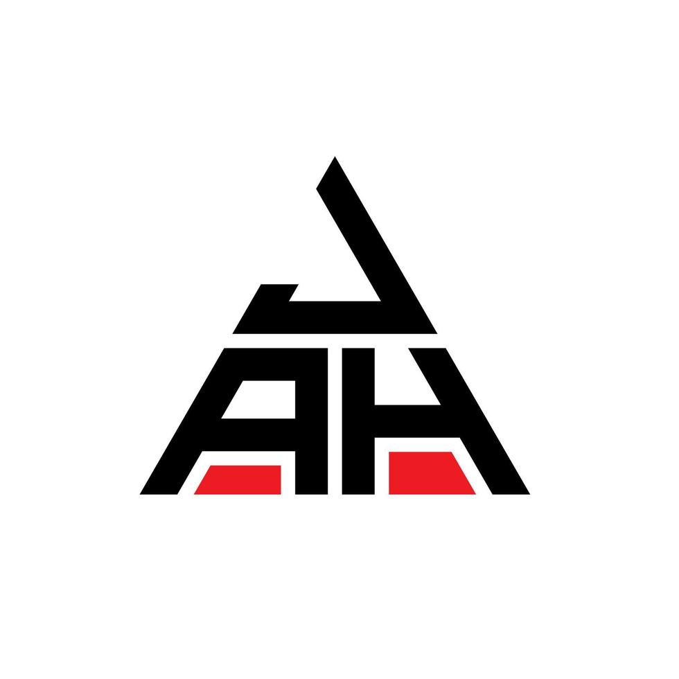 design del logo della lettera del triangolo jah con forma triangolare. monogramma di design del logo del triangolo jah. modello di logo vettoriale triangolo jah con colore rosso. logo triangolare jah logo semplice, elegante e lussuoso.