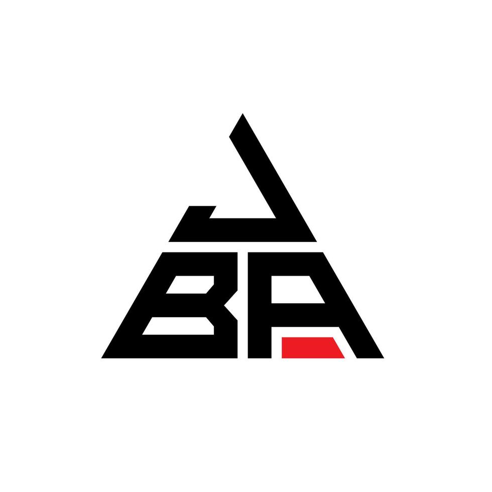 design del logo della lettera triangolare jba con forma triangolare. monogramma di design del logo del triangolo jba. modello di logo vettoriale triangolo jba con colore rosso. logo triangolare jba logo semplice, elegante e lussuoso.
