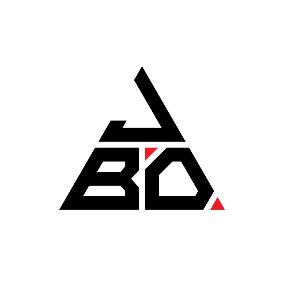 design del logo della lettera triangolare jbo con forma triangolare. monogramma di design del logo del triangolo jbo. modello di logo vettoriale triangolo jbo con colore rosso. logo triangolare jbo logo semplice, elegante e lussuoso.