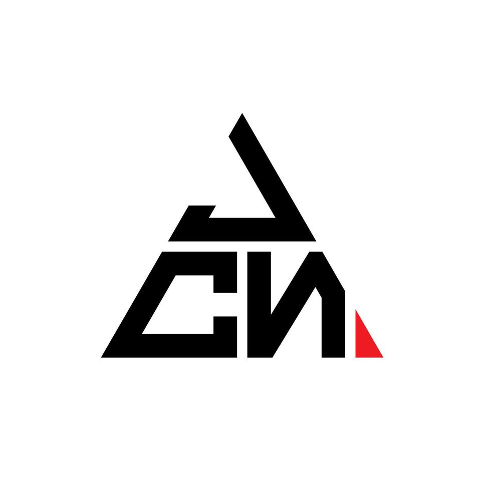 design del logo della lettera triangolare jcn con forma triangolare. monogramma di design del logo del triangolo jcn. modello di logo vettoriale triangolo jcn con colore rosso. logo triangolare jcn logo semplice, elegante e lussuoso.