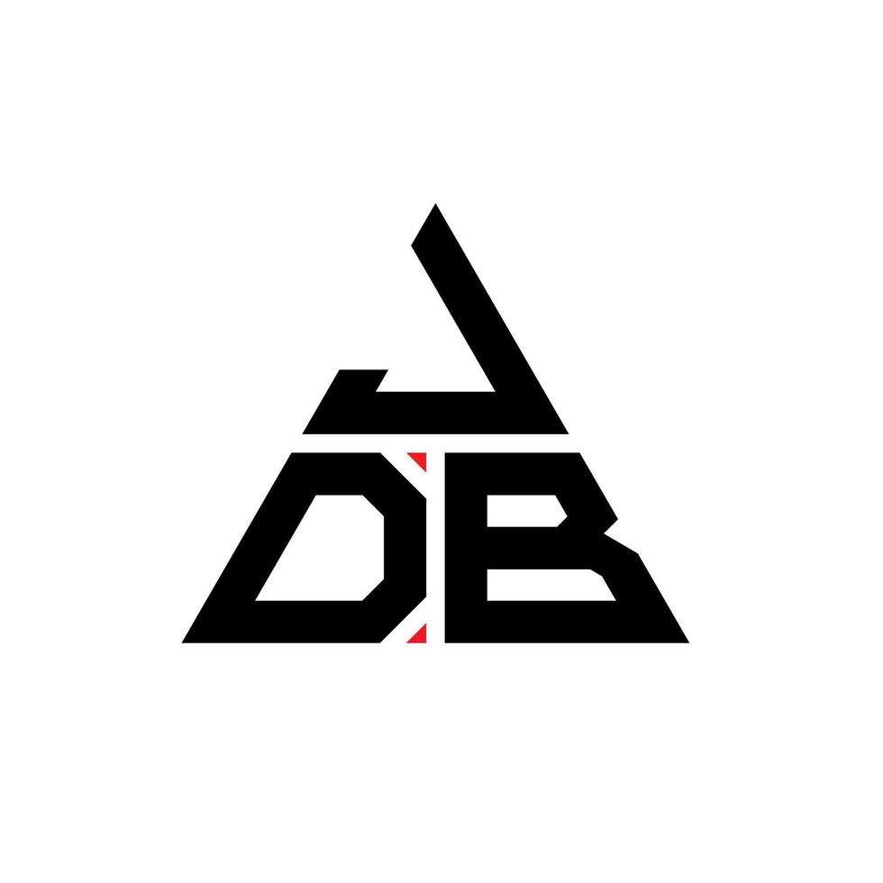 design del logo della lettera triangolare jdb con forma triangolare. monogramma di design del logo del triangolo jdb. modello di logo vettoriale triangolo jdb con colore rosso. logo triangolare jdb logo semplice, elegante e lussuoso.