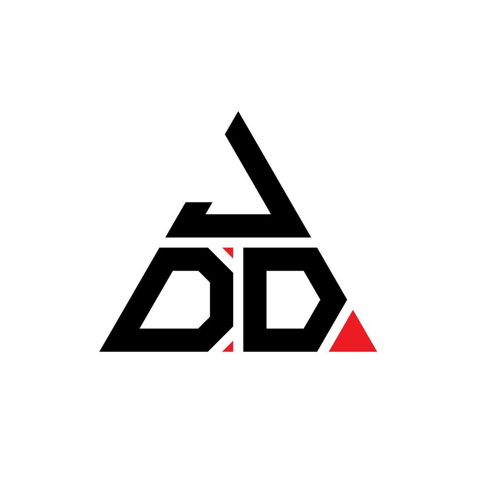 design del logo della lettera triangolare jdd con forma triangolare. monogramma di design del logo del triangolo jdd. modello di logo vettoriale triangolo jdd con colore rosso. jdd logo triangolare logo semplice, elegante e lussuoso.