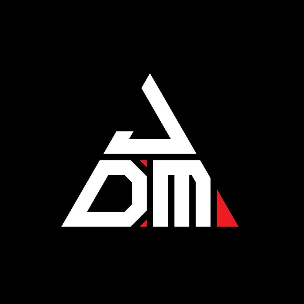 design del logo della lettera triangolare jdm con forma triangolare. monogramma di design del logo del triangolo jdm. modello di logo vettoriale triangolo jdm con colore rosso. logo triangolare jdm logo semplice, elegante e lussuoso.