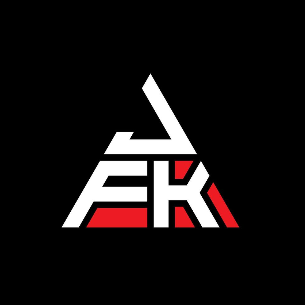design del logo della lettera del triangolo jfk con forma triangolare. monogramma di design del logo del triangolo jfk. modello di logo vettoriale triangolo jfk con colore rosso. logo triangolare jfk logo semplice, elegante e lussuoso.