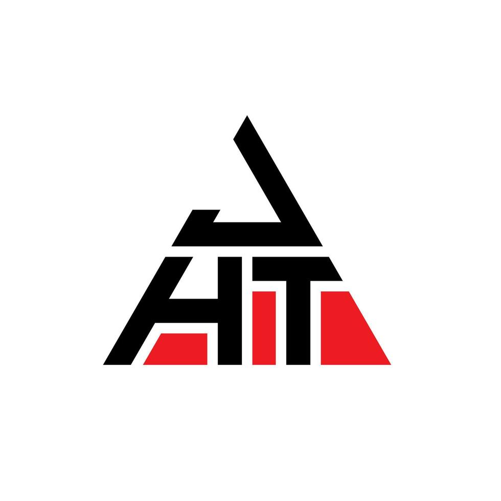 jht triangolo lettera logo design con forma triangolare. monogramma di design del logo del triangolo jht. modello di logo vettoriale triangolo jht con colore rosso. jht logo triangolare logo semplice, elegante e lussuoso.