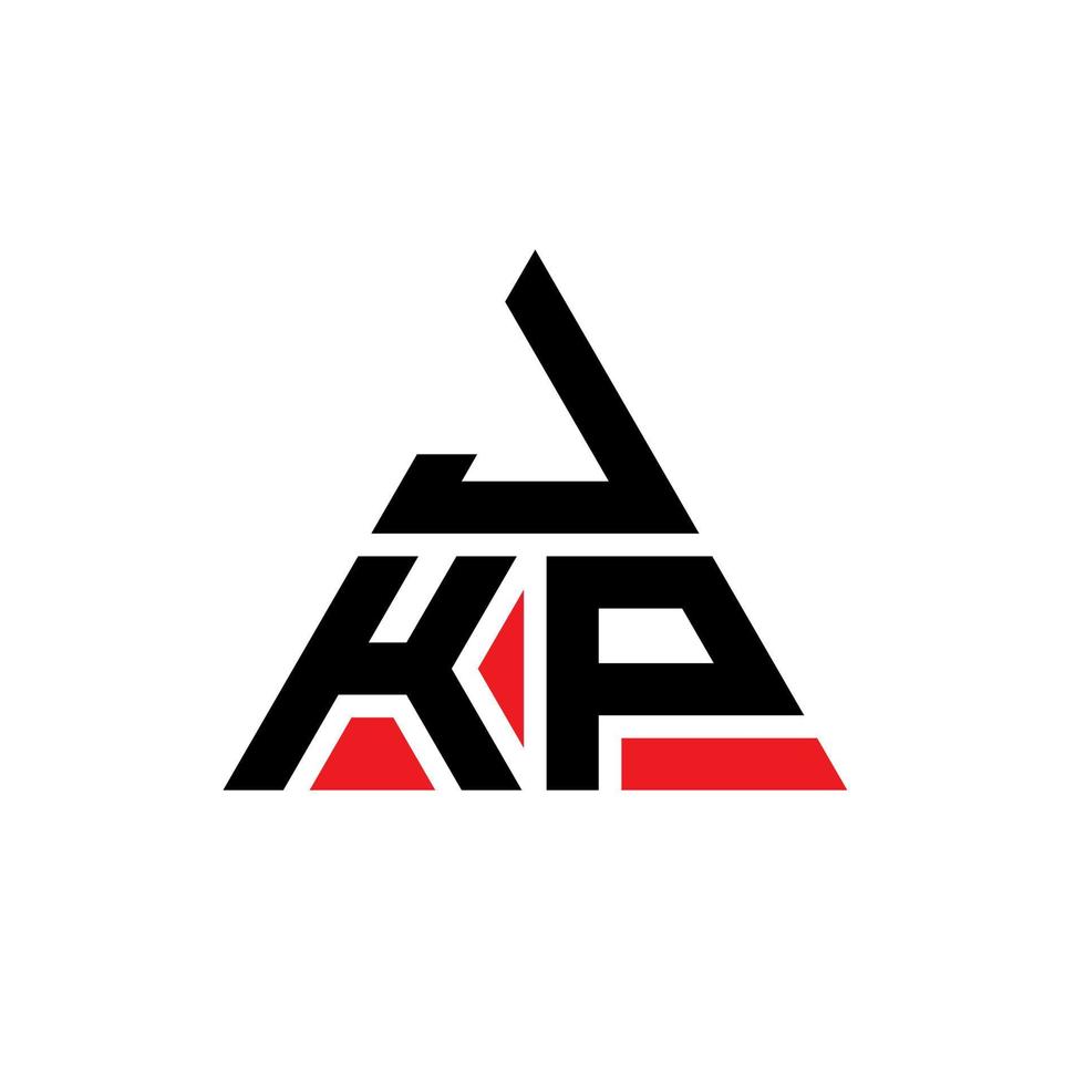 design del logo della lettera del triangolo jkp con forma triangolare. monogramma di design del logo del triangolo jkp. modello di logo vettoriale triangolo jkp con colore rosso. logo triangolare jkp logo semplice, elegante e lussuoso.