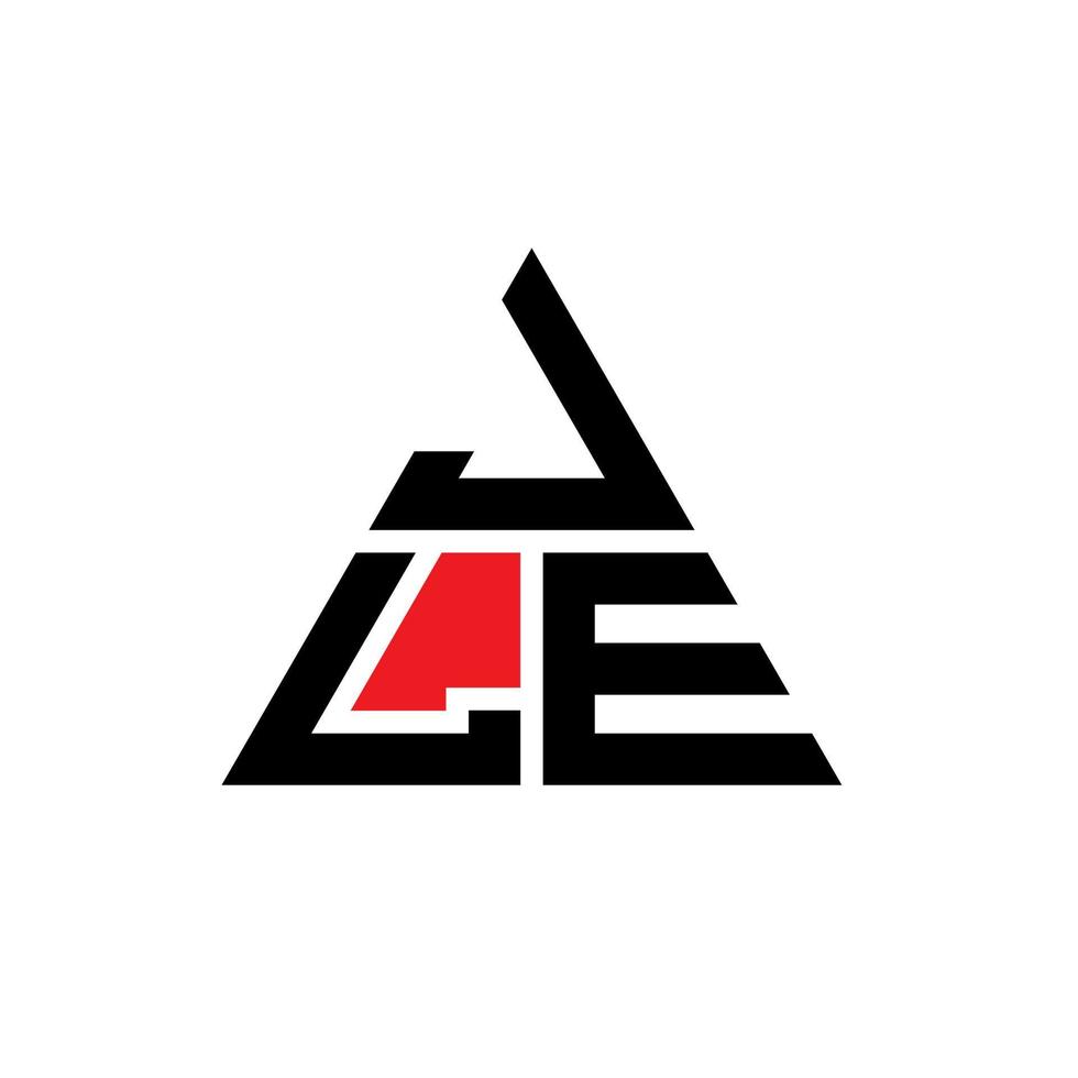 design del logo della lettera triangolo jle con forma triangolare. monogramma di design del logo del triangolo jle. modello di logo vettoriale triangolo jle con colore rosso. logo triangolare jle logo semplice, elegante e lussuoso.