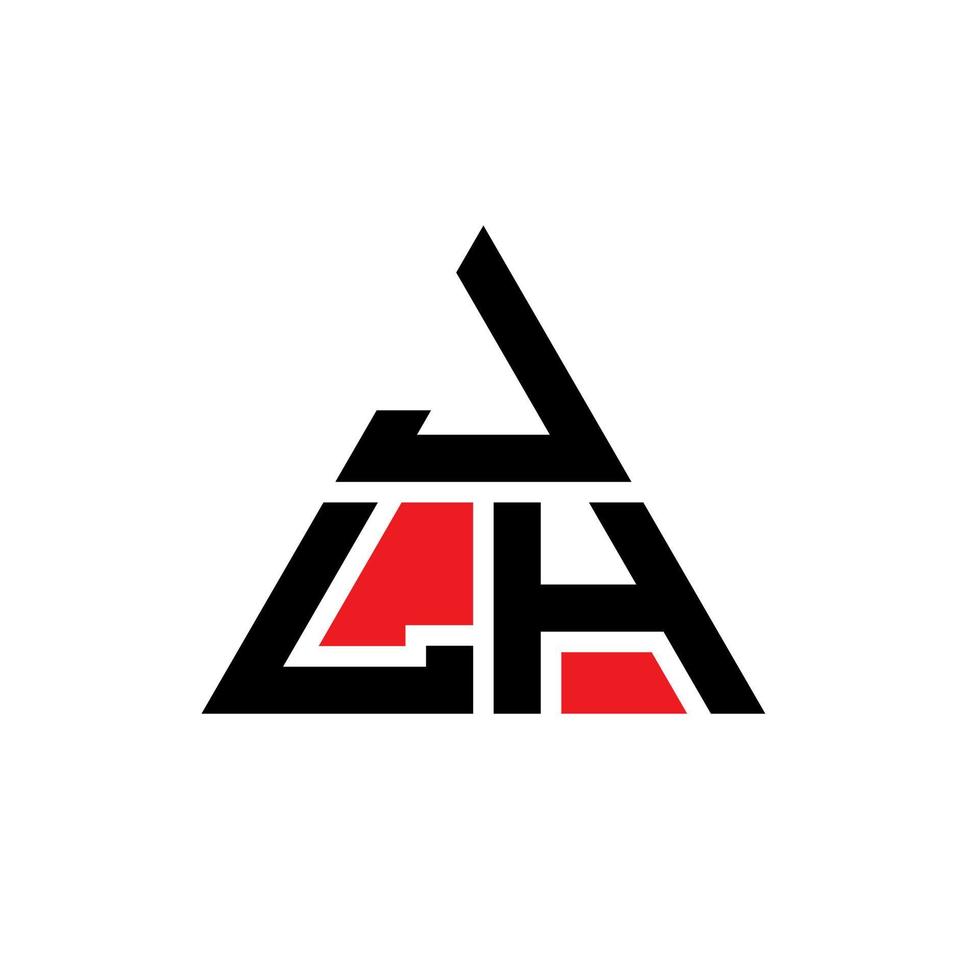 design del logo della lettera triangolare jlh con forma triangolare. monogramma di design del logo del triangolo jlh. modello di logo vettoriale triangolo jlh con colore rosso. logo triangolare jlh logo semplice, elegante e lussuoso.