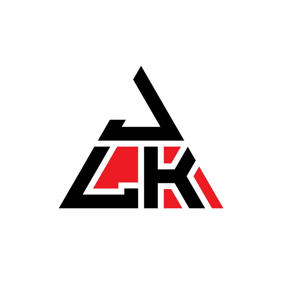 design del logo della lettera triangolare jlk con forma triangolare. monogramma di design del logo del triangolo jlk. modello di logo vettoriale triangolo jlk con colore rosso. logo triangolare jlk logo semplice, elegante e lussuoso.