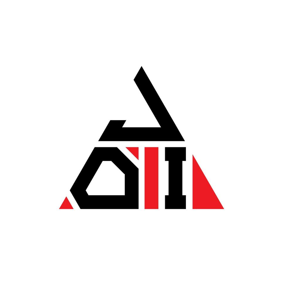 logo della lettera del triangolo joi con forma triangolare. monogramma di progettazione logo triangolo joi. modello di logo vettoriale triangolo joi con colore rosso. logo triangolare joi logo semplice, elegante e lussuoso.