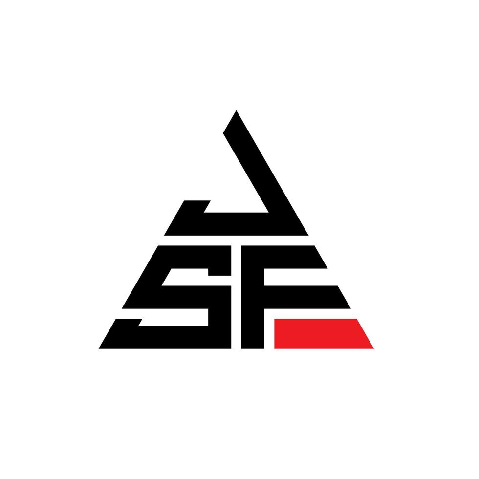design del logo della lettera triangolare jsf con forma triangolare. monogramma di design del logo del triangolo jsf. modello di logo vettoriale triangolo jsf con colore rosso. logo triangolare jsf logo semplice, elegante e lussuoso.