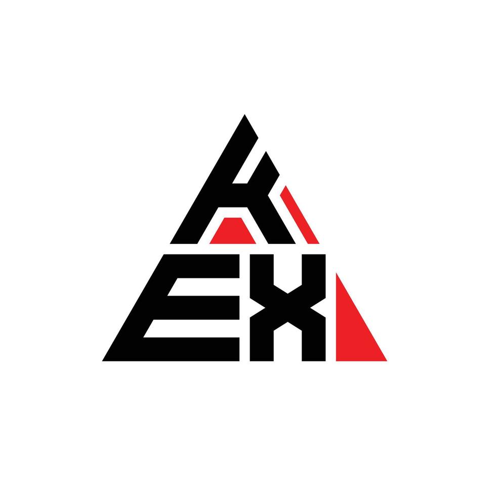 design del logo della lettera del triangolo kex con forma triangolare. monogramma di design del logo del triangolo kex. modello di logo vettoriale triangolo kex con colore rosso. logo triangolare kex logo semplice, elegante e lussuoso.