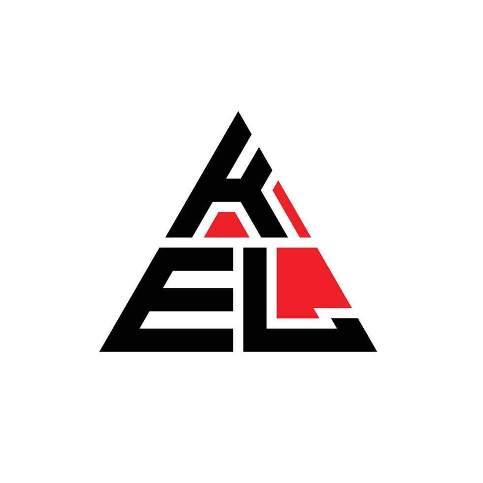 kel triangolo lettera logo design con forma triangolare. monogramma del design del logo del triangolo kel. modello di logo vettoriale triangolo kel con colore rosso. kel logo triangolare logo semplice, elegante e lussuoso.