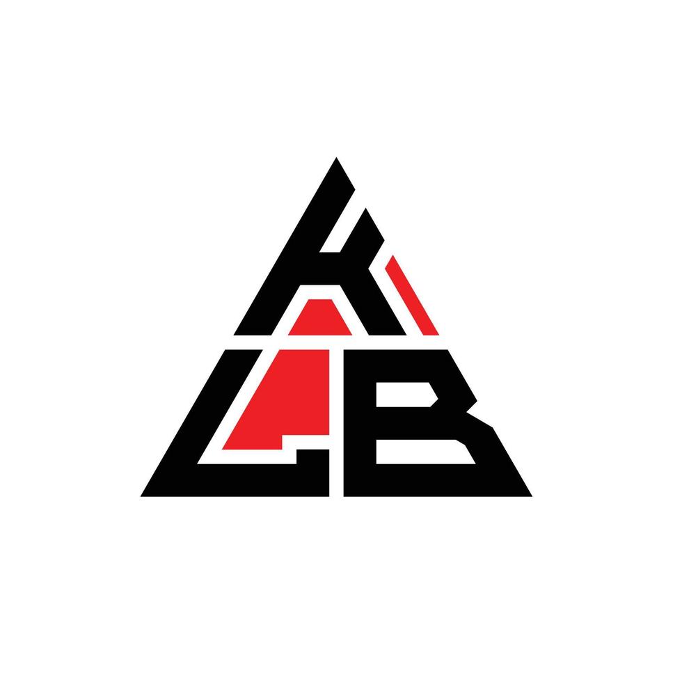 design del logo della lettera del triangolo klb con forma triangolare. monogramma di design del logo del triangolo klb. modello di logo vettoriale triangolo klb con colore rosso. logo triangolare klb logo semplice, elegante e lussuoso.