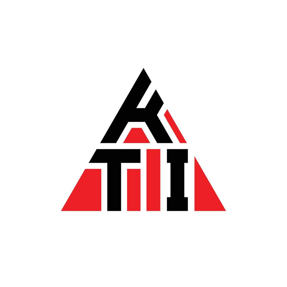 design del logo della lettera del triangolo kti con forma triangolare. monogramma di design del logo del triangolo kti. modello di logo vettoriale triangolo kti con colore rosso. logo triangolare kti logo semplice, elegante e lussuoso.