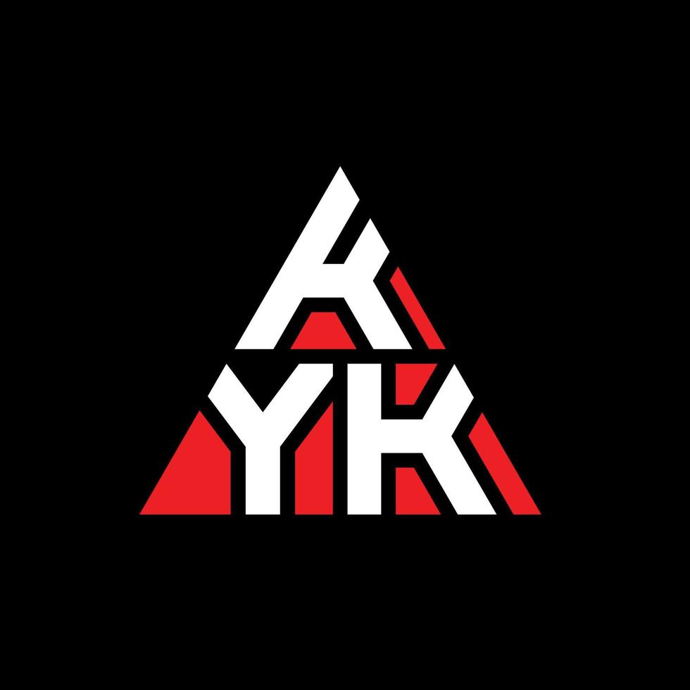 design del logo della lettera del triangolo kyk con forma triangolare. monogramma di design del logo del triangolo kyk. modello di logo vettoriale triangolo kyk con colore rosso. logo triangolare kyk logo semplice, elegante e lussuoso.