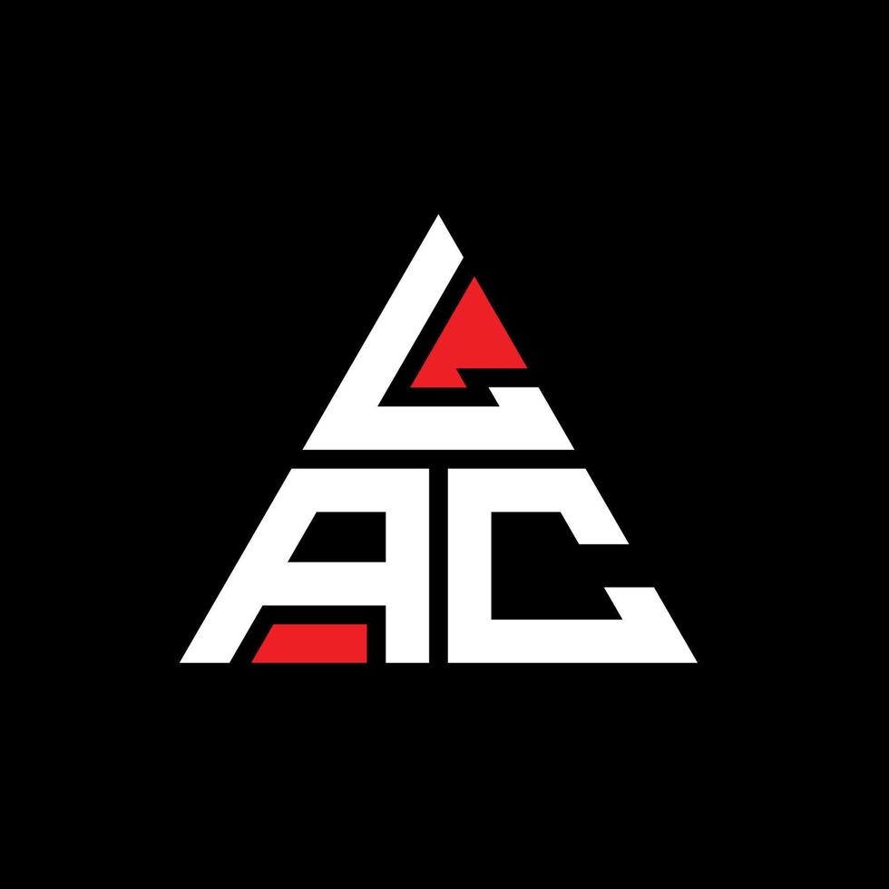 design del logo della lettera triangolo lac con forma triangolare. monogramma lac triangolo logo design. modello di logo vettoriale triangolo lac con colore rosso. lac logo triangolare logo semplice, elegante e lussuoso.