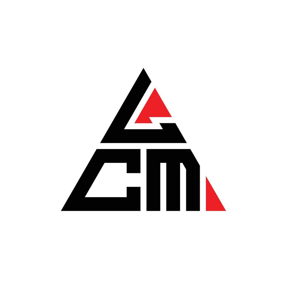 design del logo della lettera triangolare lcm con forma triangolare. Monogramma di design con logo triangolo lcm. modello di logo vettoriale triangolo lcm con colore rosso. logo triangolare lcm logo semplice, elegante e lussuoso.