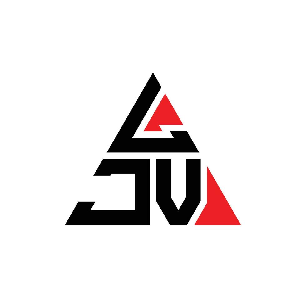 ljv triangolo lettera logo design con forma triangolare. ljv triangolo logo design monogramma. modello di logo vettoriale triangolo ljv con colore rosso. ljv logo triangolare logo semplice, elegante e lussuoso.