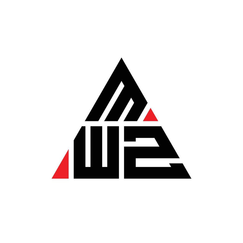 design del logo della lettera del triangolo mwz con forma triangolare. monogramma di design del logo del triangolo mwz. modello di logo vettoriale triangolo mwz con colore rosso. logo triangolare mwz logo semplice, elegante e lussuoso.