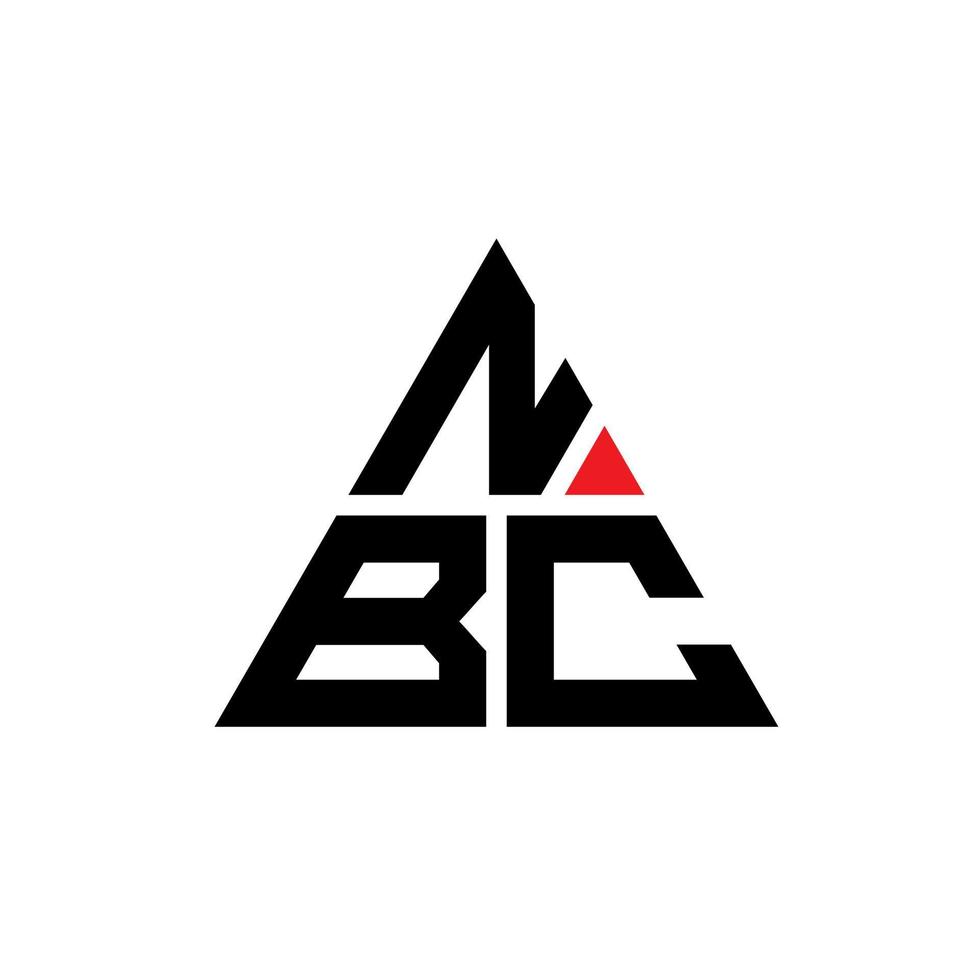 design del logo della lettera del triangolo nbc con forma triangolare. monogramma di design del logo del triangolo nbc. modello di logo vettoriale triangolo nbc con colore rosso. logo triangolare nbc logo semplice, elegante e lussuoso.