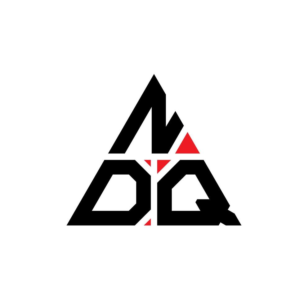 design del logo della lettera triangolare ndq con forma triangolare. ndq triangolo logo design monogramma. modello di logo vettoriale triangolo ndq con colore rosso. ndq logo triangolare logo semplice, elegante e lussuoso.