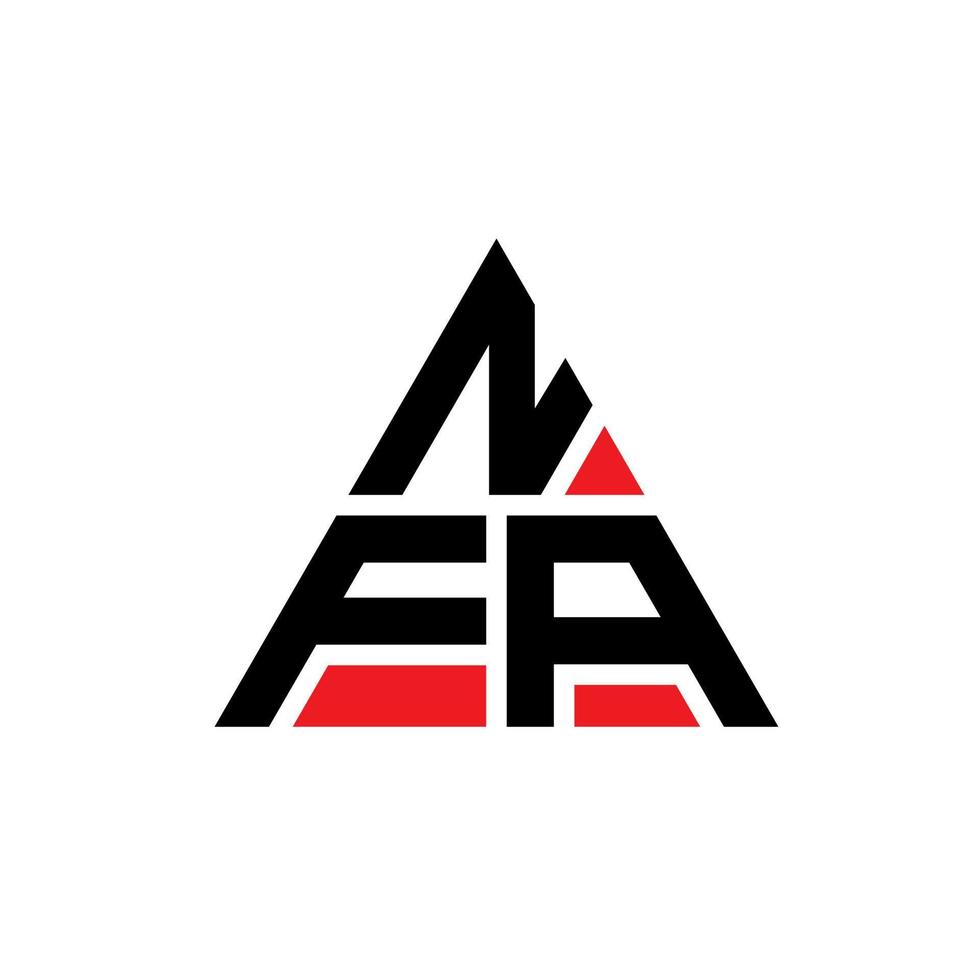 design del logo della lettera triangolare nfa con forma triangolare. Monogramma di design del logo del triangolo nfa. modello di logo vettoriale triangolo nfa con colore rosso. logo triangolare nfa logo semplice, elegante e lussuoso.