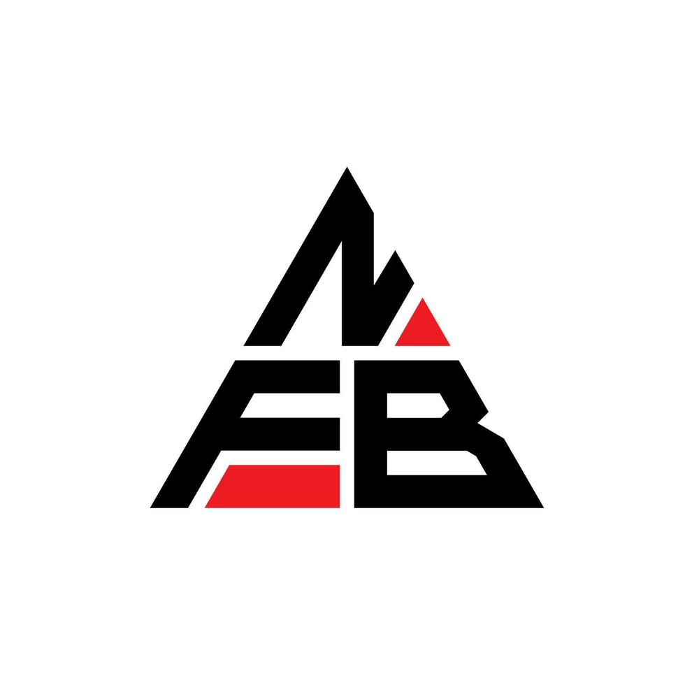 design del logo della lettera triangolare nfb con forma triangolare. monogramma di design del logo del triangolo nfb. modello di logo vettoriale triangolo nfb con colore rosso. logo triangolare nfb logo semplice, elegante e lussuoso.