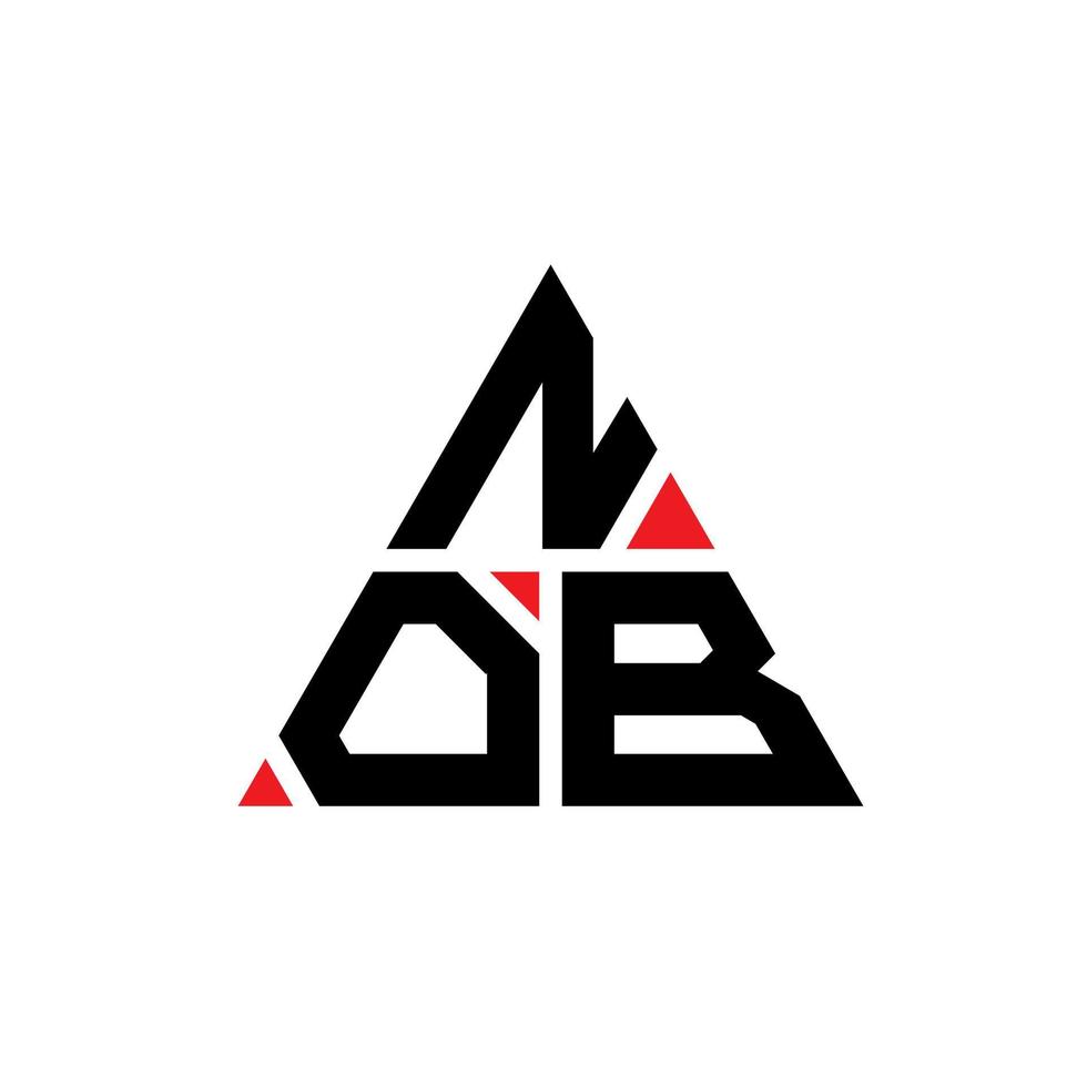 design del logo della lettera del triangolo nob con forma triangolare. monogramma di design del logo del triangolo nob. modello di logo vettoriale triangolo nob con colore rosso. nob logo triangolare logo semplice, elegante e lussuoso.