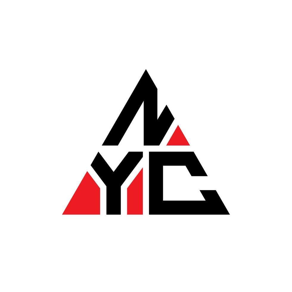 design del logo della lettera del triangolo di New York con forma triangolare. monogramma di design del logo del triangolo di New York. modello di logo vettoriale triangolo di New York con colore rosso. logo triangolare nyc logo semplice, elegante e lussuoso.