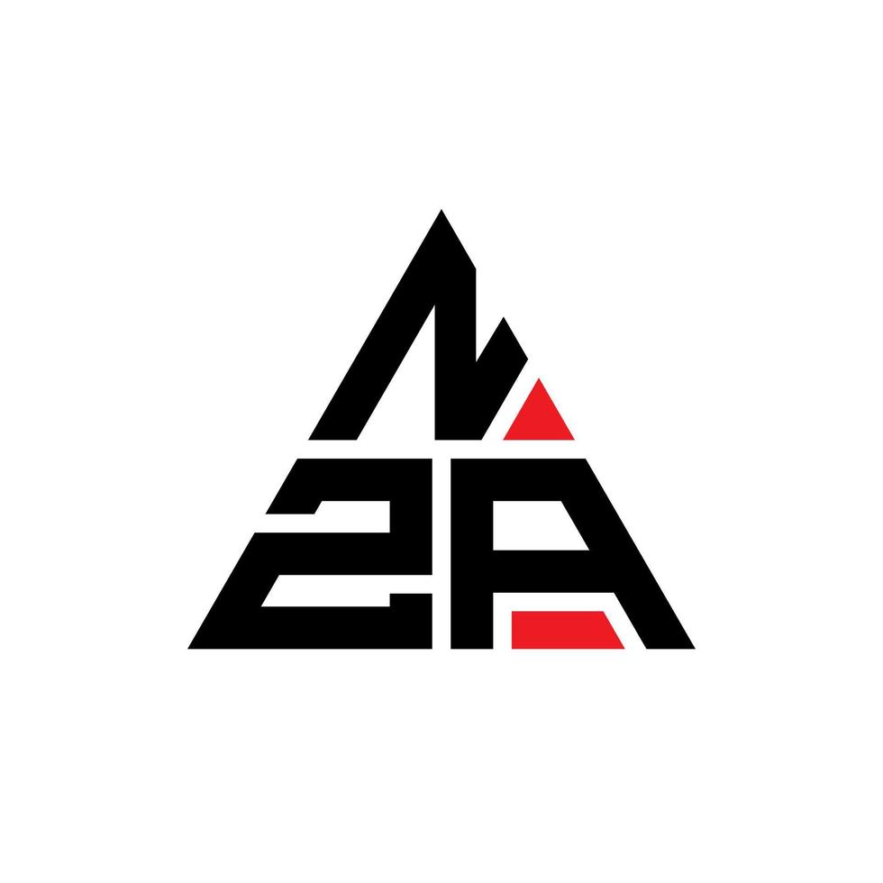 nza triangolo logo design lettera con forma triangolare. monogramma di design del logo del triangolo nza. modello di logo vettoriale triangolo nza con colore rosso. nza logo triangolare logo semplice, elegante e lussuoso.