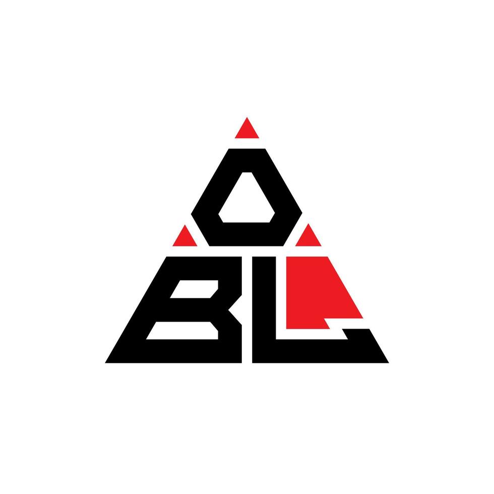 design del logo della lettera del triangolo obl con forma triangolare. monogramma di progettazione logo triangolo obl. modello di logo vettoriale triangolo obl con colore rosso. obl logo triangolare logo semplice, elegante e lussuoso.