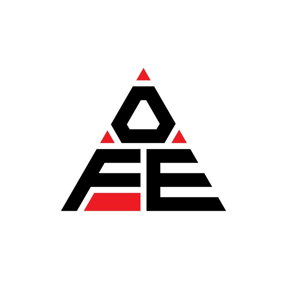 design del logo della lettera triangolare ofe con forma triangolare. monogramma di design del logo del triangolo ofe. modello di logo di vettore del triangolo ofe con colore rosso. ofe logo triangolare logo semplice, elegante e lussuoso.