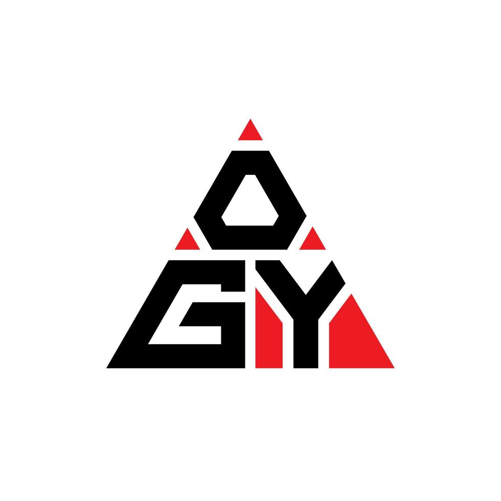 ogy triangolo lettera logo design con forma triangolare. monogramma ogy triangolo logo design. modello di logo vettoriale triangolo ogy con colore rosso. logo triangolare ogy logo semplice, elegante e lussuoso.