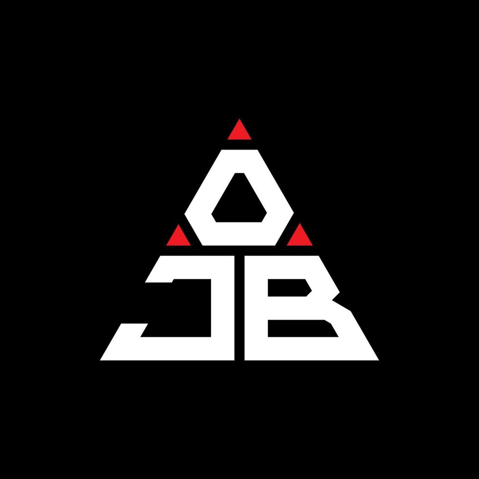 ojb triangolo lettera logo design con forma triangolare. ojb triangolo logo design monogramma. modello di logo vettoriale triangolo ojb con colore rosso. ojb logo triangolare logo semplice, elegante e lussuoso.