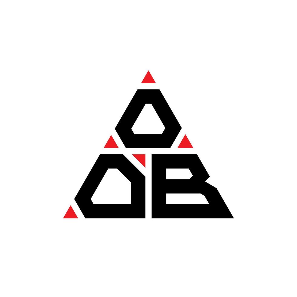 oob triangolo lettera logo design con forma triangolare. oob triangolo logo design monogramma. modello di logo vettoriale triangolo oob con colore rosso. oob logo triangolare logo semplice, elegante e lussuoso.