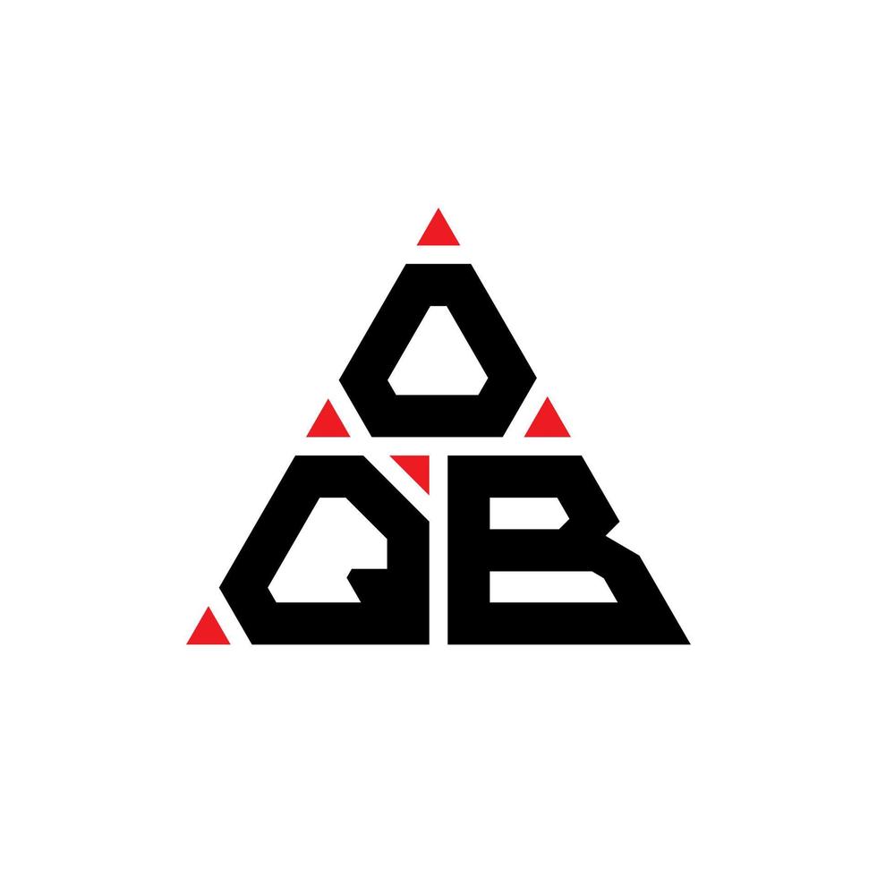 design del logo della lettera del triangolo oqb con forma triangolare. oqb triangolo logo design monogramma. modello di logo vettoriale triangolo oqb con colore rosso. oqb logo triangolare logo semplice, elegante e lussuoso.