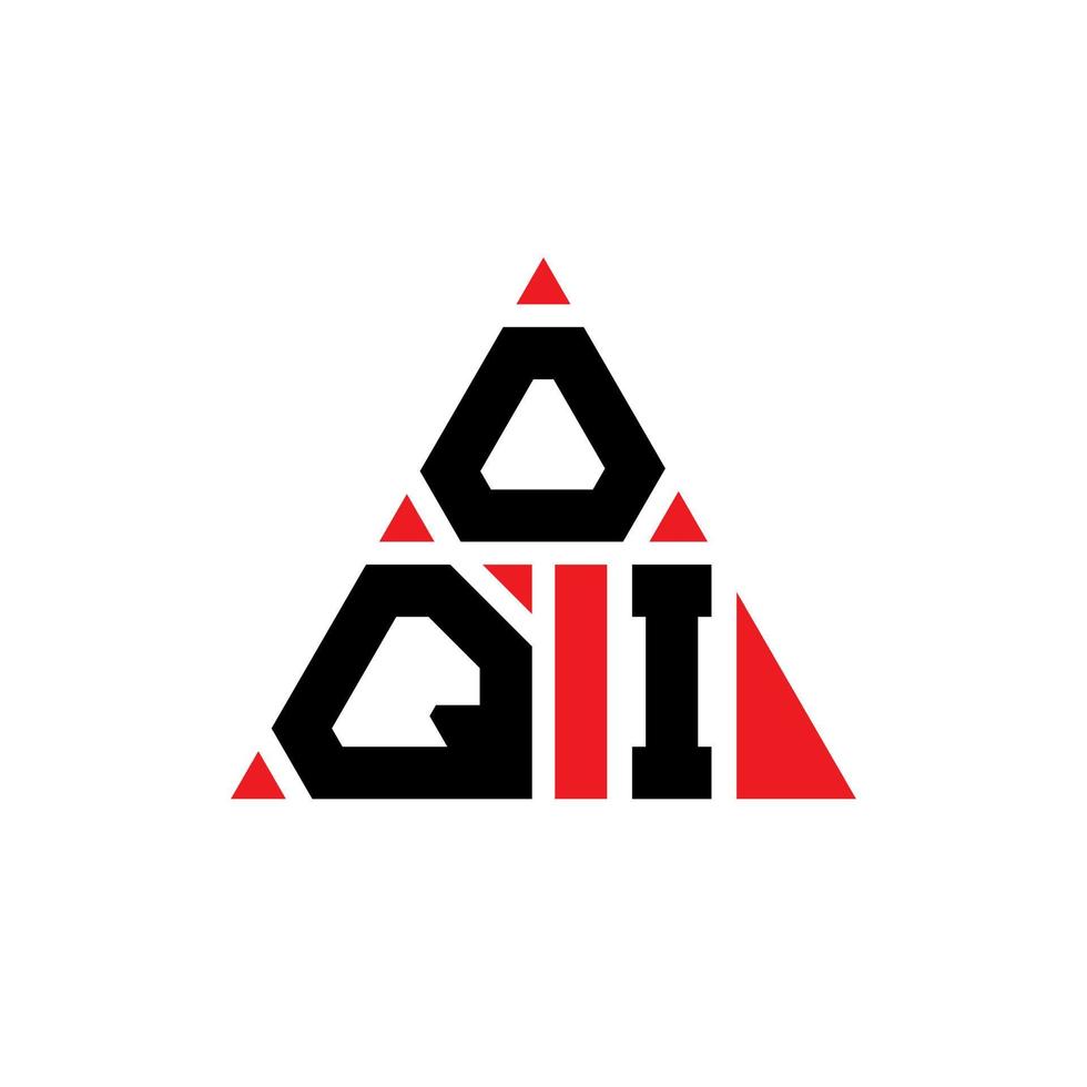 oqi triangolo lettera logo design con forma triangolare. oqi triangolo logo design monogramma. modello di logo vettoriale triangolo oqi con colore rosso. oqi logo triangolare logo semplice, elegante e lussuoso.