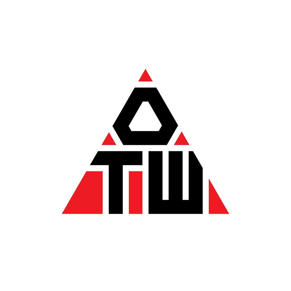 design del logo della lettera triangolare otw con forma triangolare. otw triangolo logo design monogramma. modello di logo vettoriale triangolo otw con colore rosso. otw logo triangolare logo semplice, elegante e lussuoso.