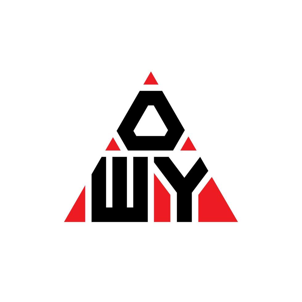 design del logo della lettera triangolo owy con forma triangolare. monogramma di design del logo a triangolo owy. modello di logo vettoriale triangolo owy con colore rosso. logo triangolare owy logo semplice, elegante e lussuoso.